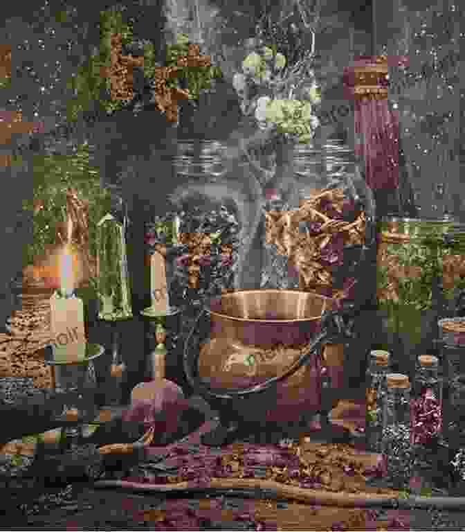 A Witch Making A Potion In A Cauldron Surrounded By Herbs And Flowers. Green Witch Magick: Essential Plants And Crafty Spellwork For A Witch S Cupboard